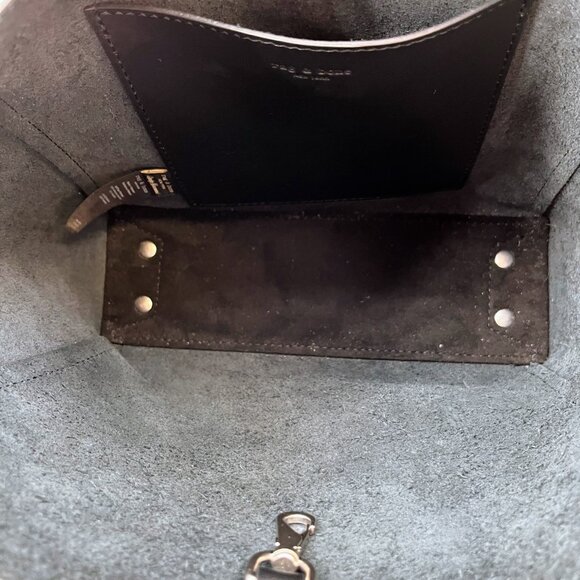 Rag & Bone Belize Small Shopper Black Leather Shoulder Bag Adjustable Strap - Picture 8 of 16